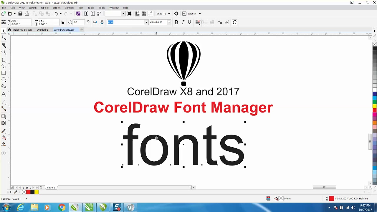 coreldraw font manager